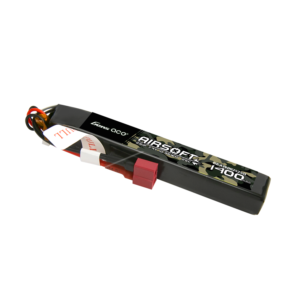 Gens ace 25C 1400 mAh 2S1P 7,4 V Airsoft Gun Lipo Akku mit T-Stecker