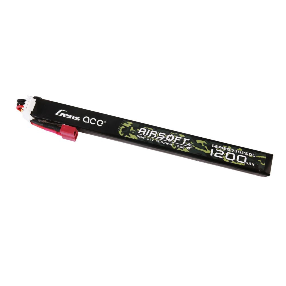 Gens Ace 25C 1200 mAh 3S1P 11,1 V Airsoft Gun Lipo Batterie mit T-Stecker Lange Größe