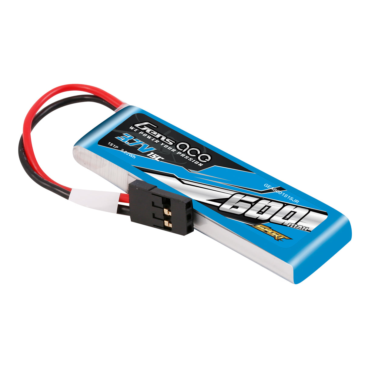 Gens ace 600mAh 3.7V 15C 1S1P Lipo Battery Pack