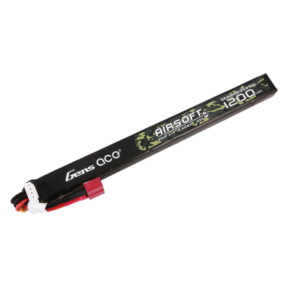 Gens Ace 25C 1200 mAh 3S1P 11,1 V Airsoft Gun Lipo Batterie mit T-Stecker Lange Größe