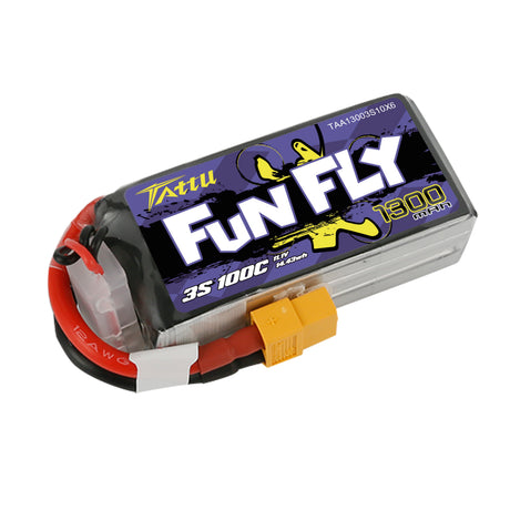 Tattu Funfly Series 1300mAh 11.1V 100C 3S1P Lipo Battery Pack with XT60 Plug
