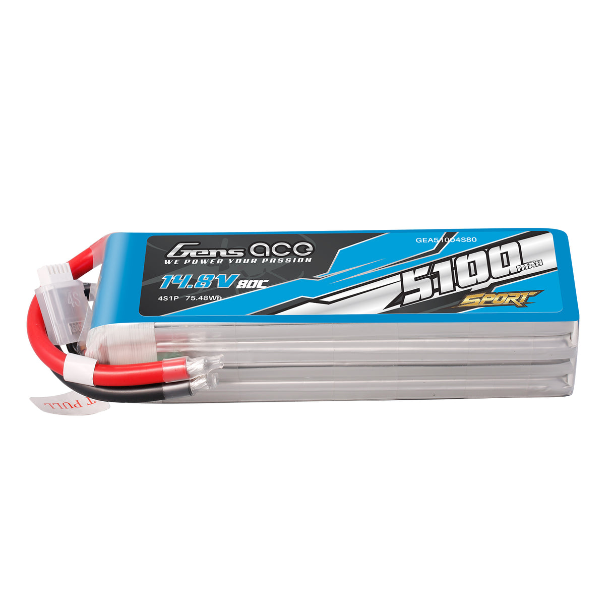 Gens ace 5100mAh 14.8V 80C 4S1P Lipo Battery Pack ( F5B )
