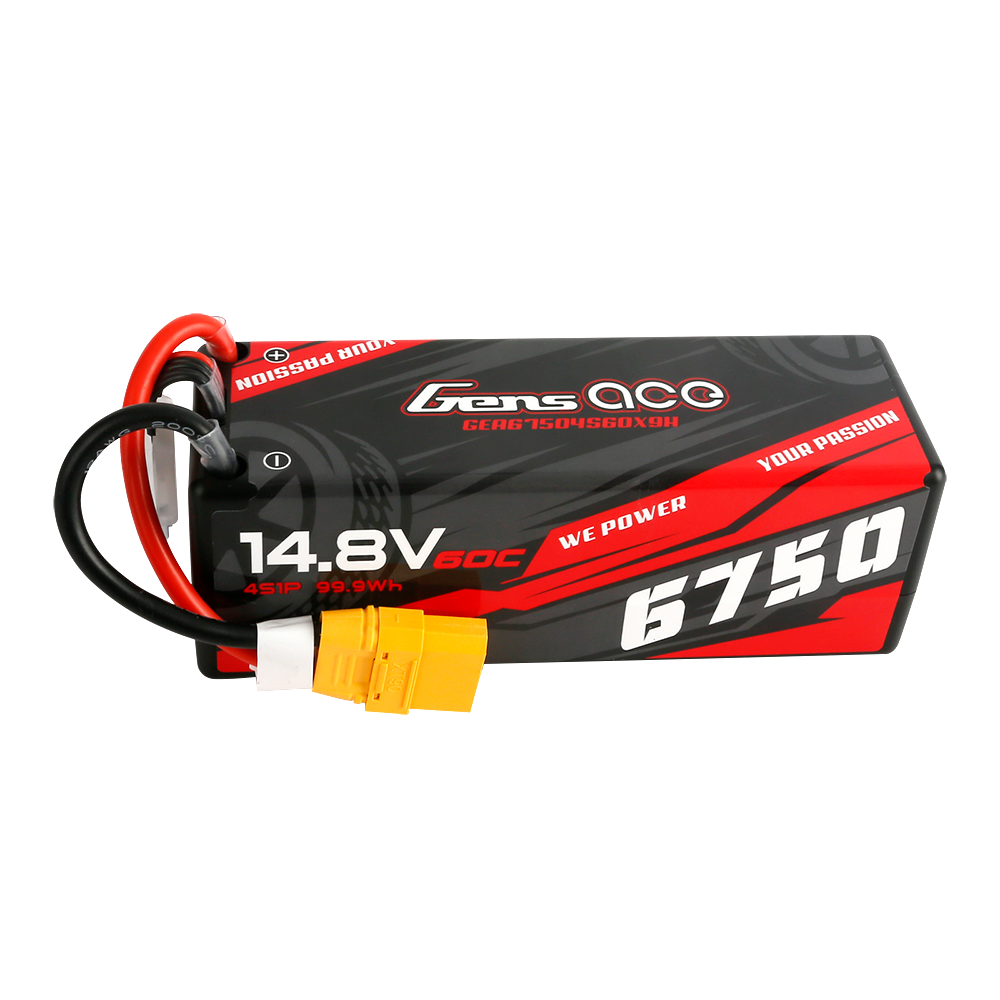 Gens ace 6750mAh 14.8V 60C 4S1P HardCase Lipo Battery 14# with XT90 Plug