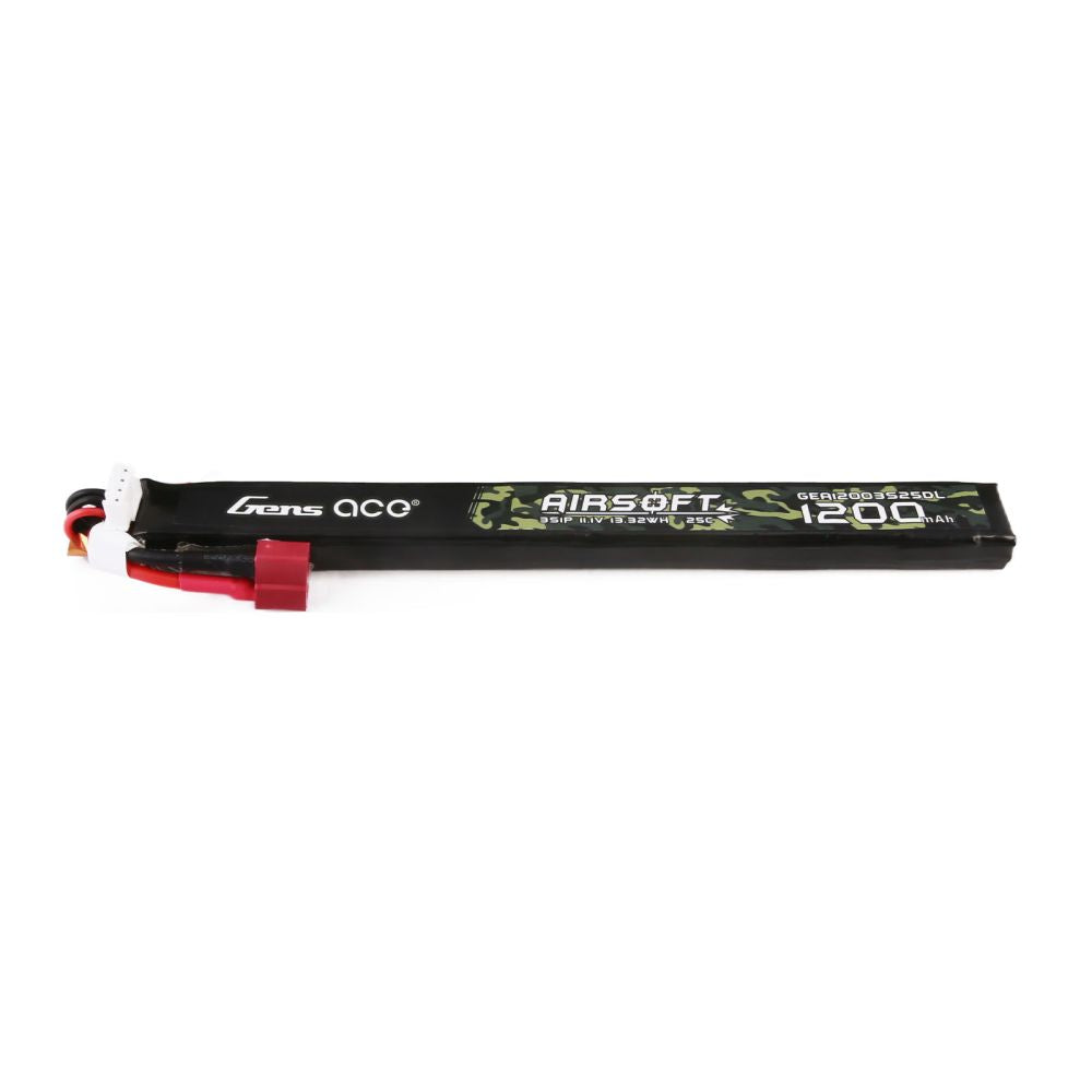 Gens Ace 25C 1200 mAh 3S1P 11,1 V Airsoft Gun Lipo Batterie mit T-Stecker Lange Größe