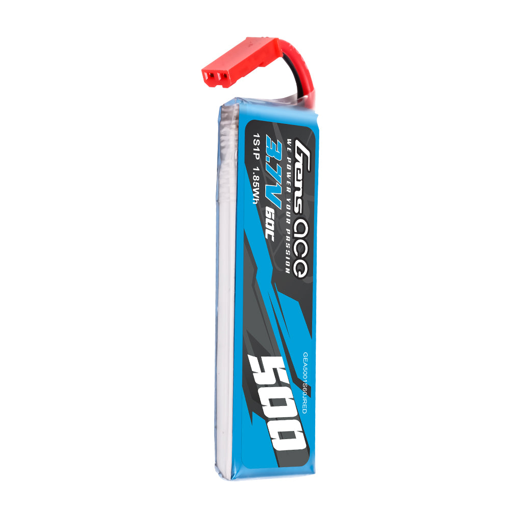 Gens ace  500mAh 3.7V 60C 1S1P Lipo Battery Pack with JST-SYP Plug