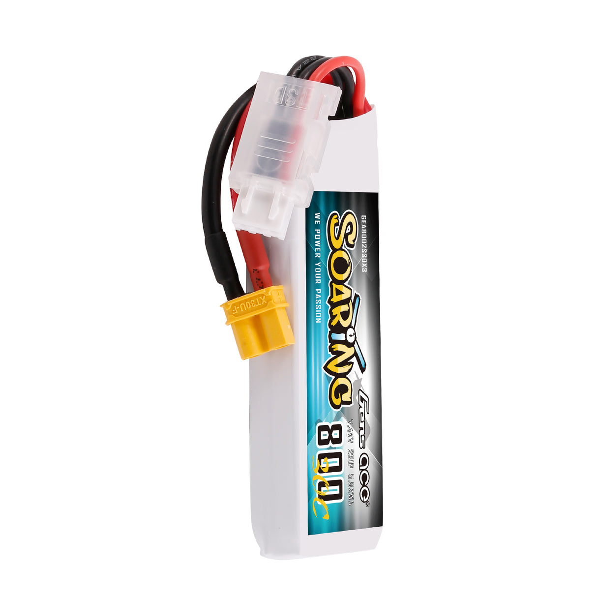 Gens ace 800mAh 2S 7.4V 30C Soaring Lipo Battery with XT30 Plug