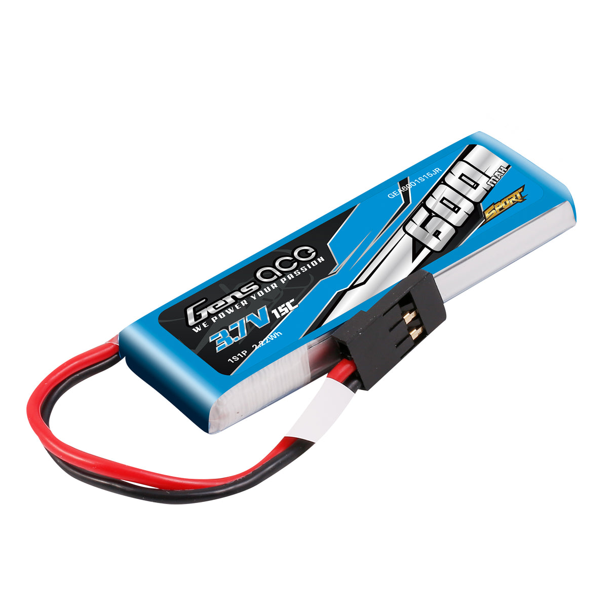 Gens ace 600mAh 3.7V 15C 1S1P Lipo Battery Pack