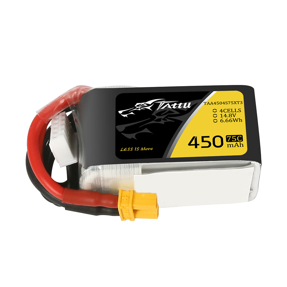 TATTU 450mAh 14.8V 75C 4S1P Lipo Battery Pack with XT30