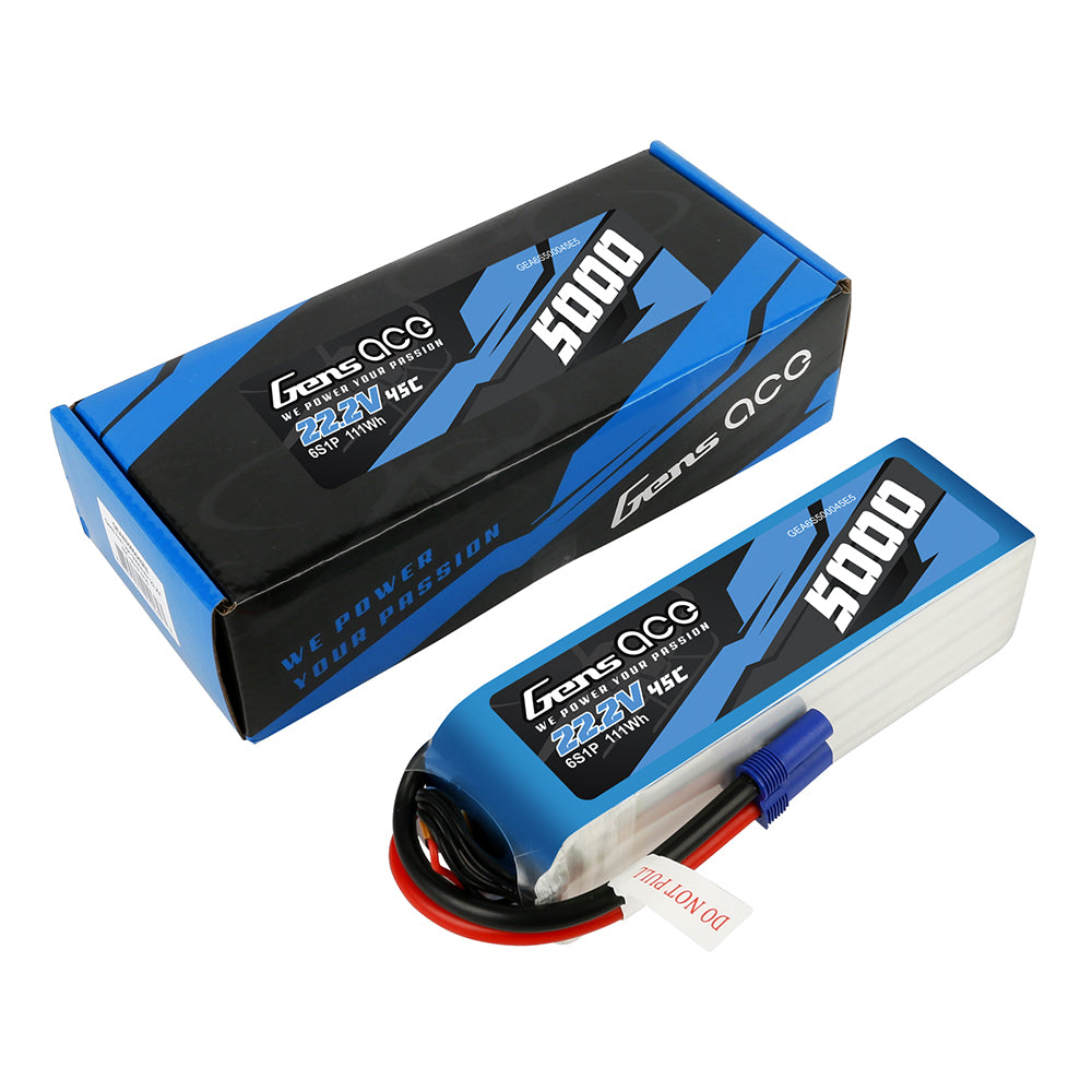 Gens ace 5000mAh 22,2V 45C 6S1P Lipo-Akkupack