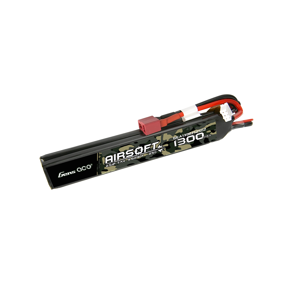 Gens ace 25C 1300 mAh 2S1P 7,4 V Sattel Airsoft Gun Lipo Batterie mit T Stecker