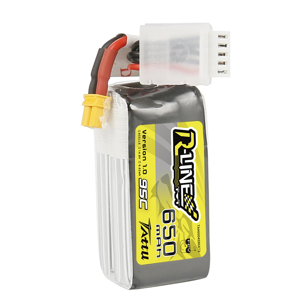 Tattu R-Line 650mAh 4S 14.8V 95C Lipo Battery with XT30