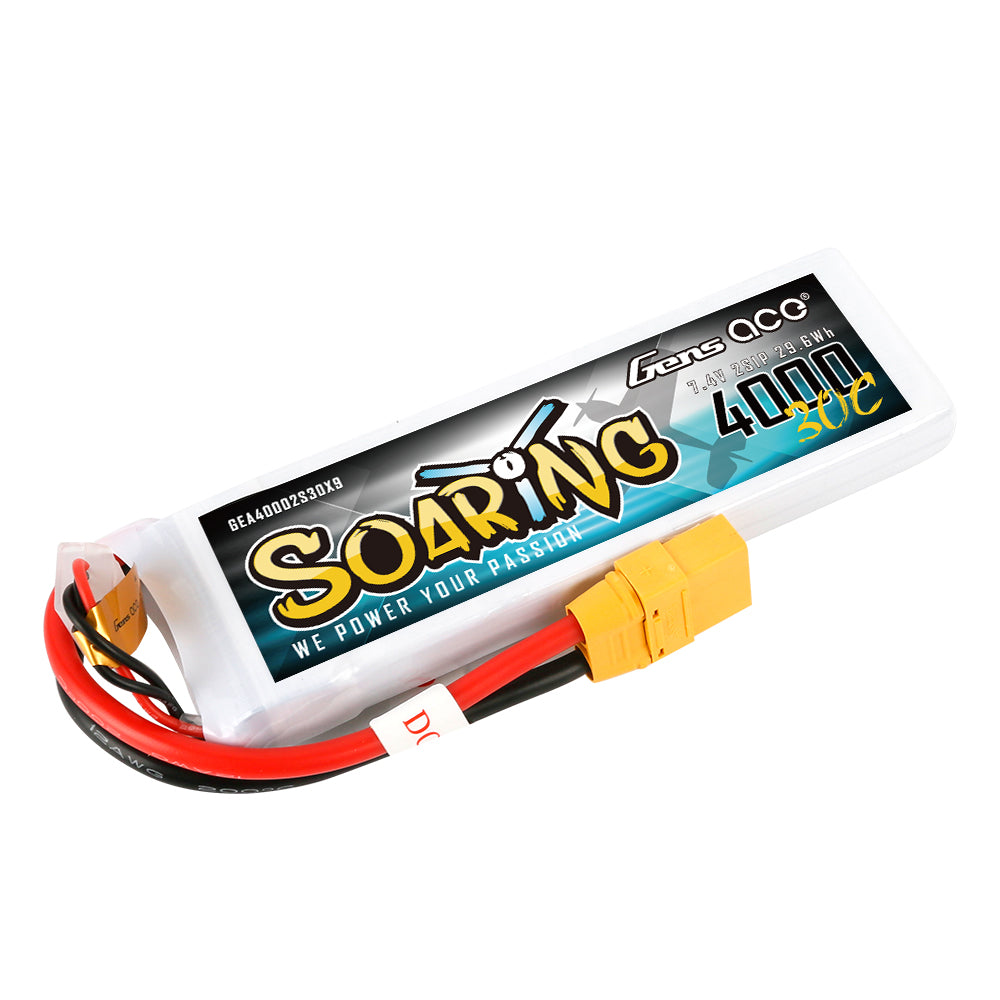 Gens ace Soaring 4000 mAh 7,4 V 30C 2S1P Lipo-Akkupack mit XT90-Stecker