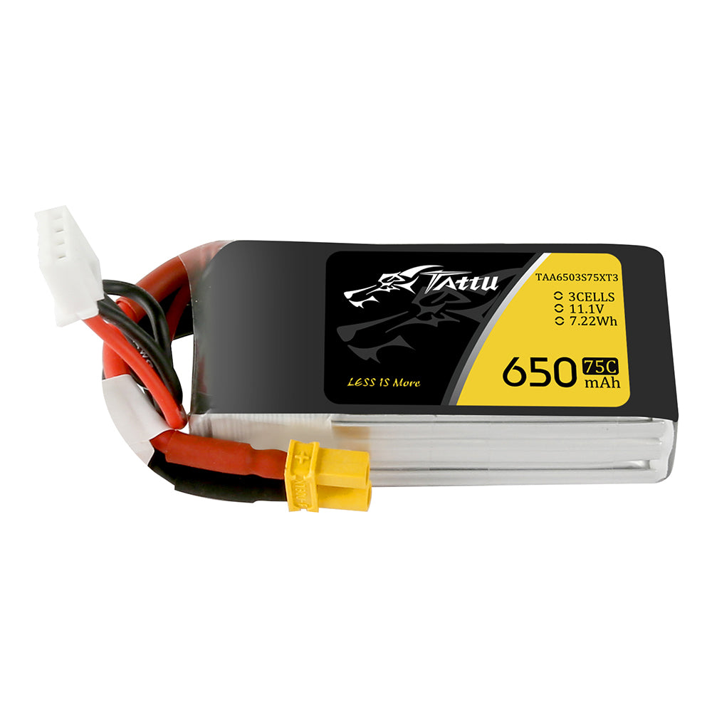 Tattu 650mAh 3S1P 75C 11,1V Lipo-Akkupack mit XT30-Stecker