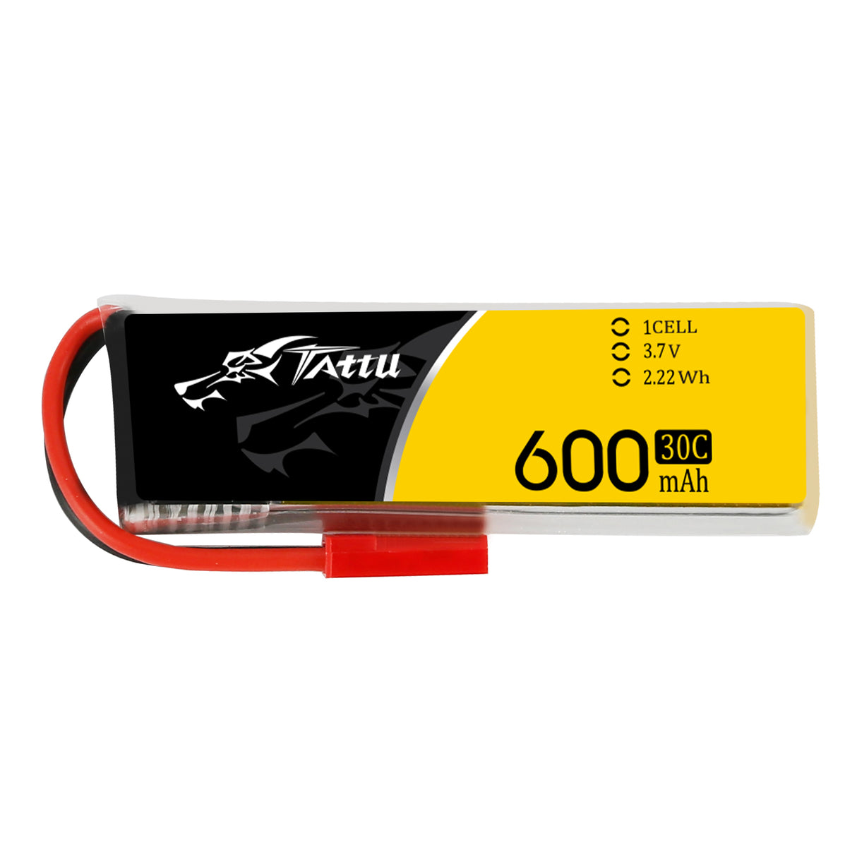 Tattu 600 mAh 3,7 V 30C 1S1P Lipo-Akkupack mit JST-Stecker (1 Stück/Packung)