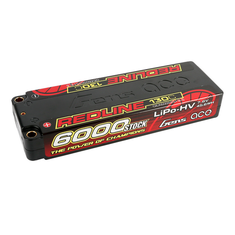 Gens ace Redline Serie 6000 mAh 7,6 V 130C 2S2P HardCase 57# HV Lipo-Akku