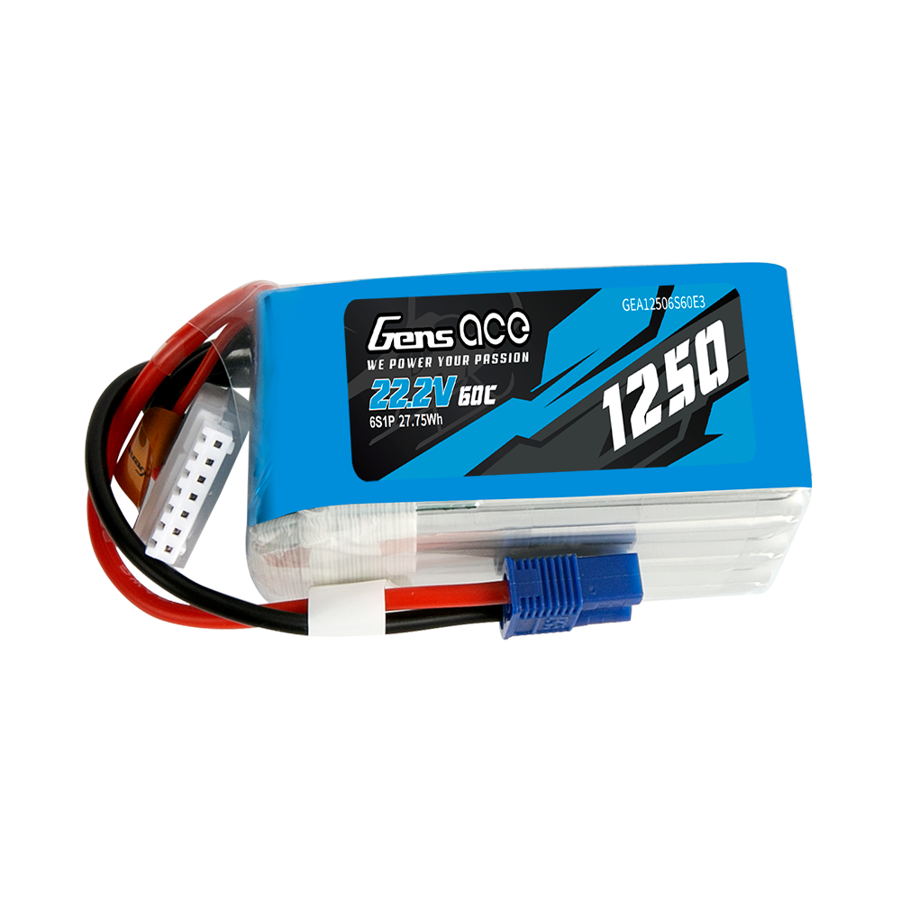 Gens ace 1250 mAh 22,2 V 60C 6S1P Lipo-Akku