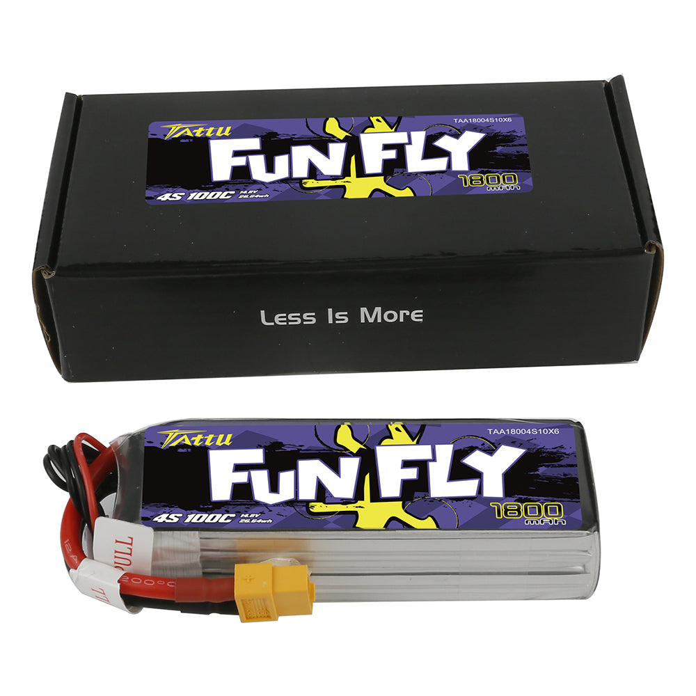 Tattu Funfly Serie 1800 mAh 14,8 V 100C 4S1P Lipo-Akkupack mit XT-60-Stecker