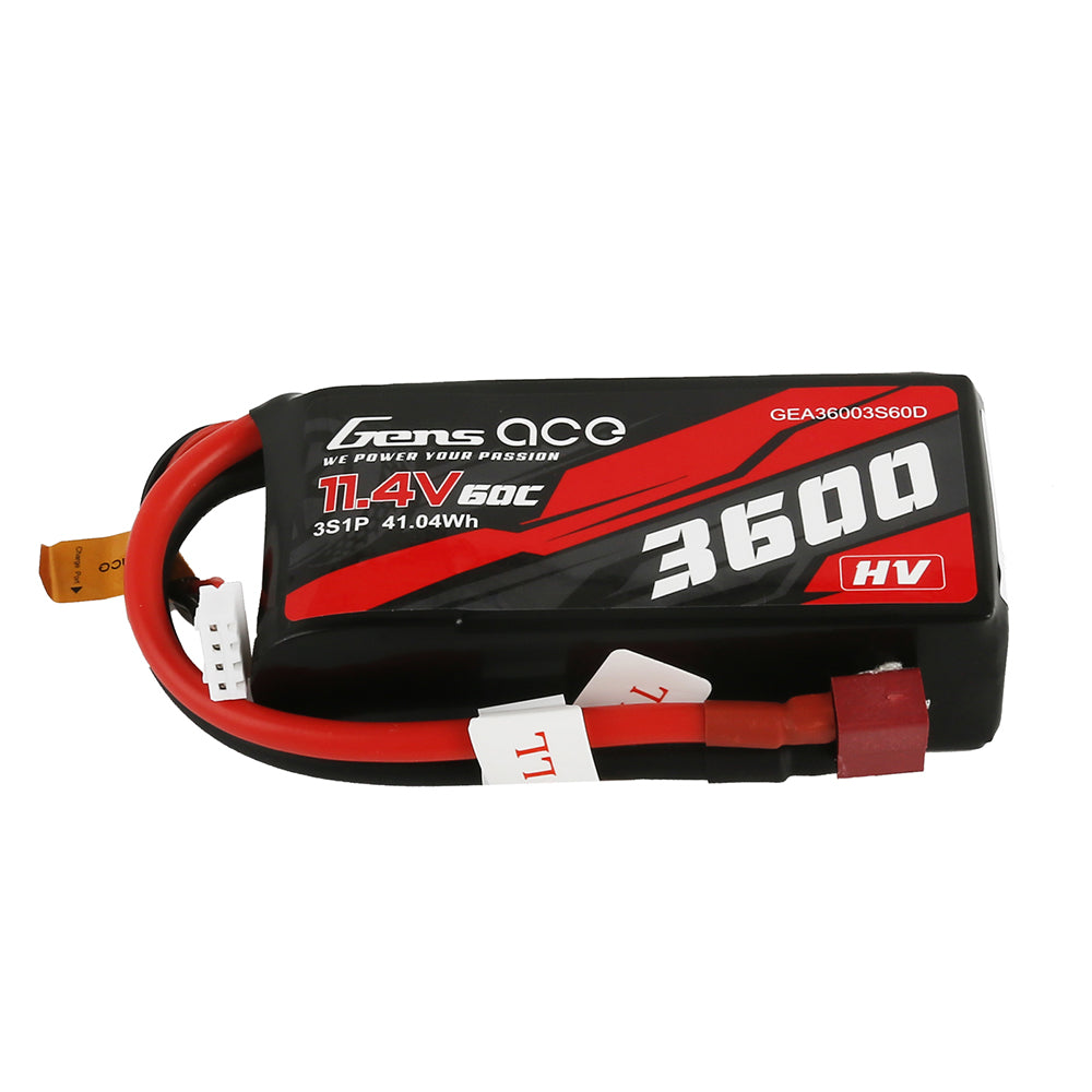 Gens ace 3600 mAh 11,4 V 3S1P 60C Hochspannungs-Lipo-Akkupack mit T-Stecker