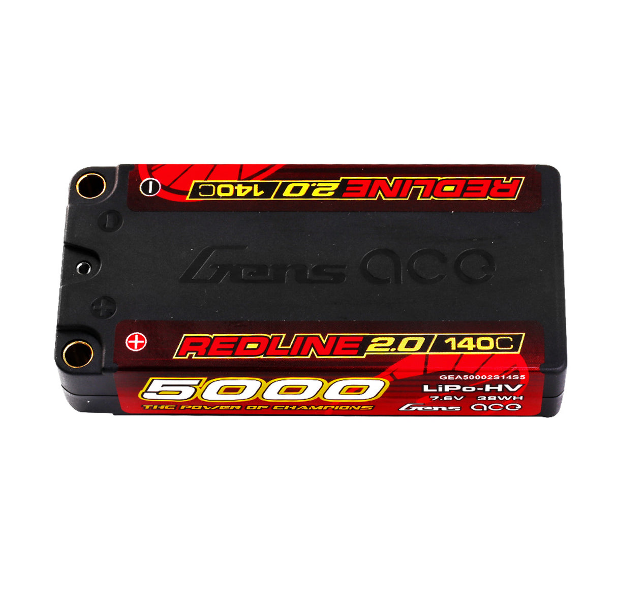 Gens ace Redline 2.0 Series 5000mAh 2S1P 7.6V 140C HardCase HV Lipo Battery Pack with Hardcase 130#