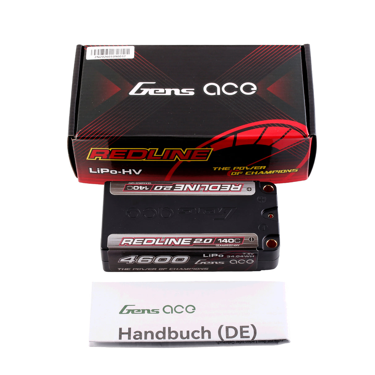 Gens ace Redline 2.0 4600mAh 2S 140C Shorty Lipo Battery