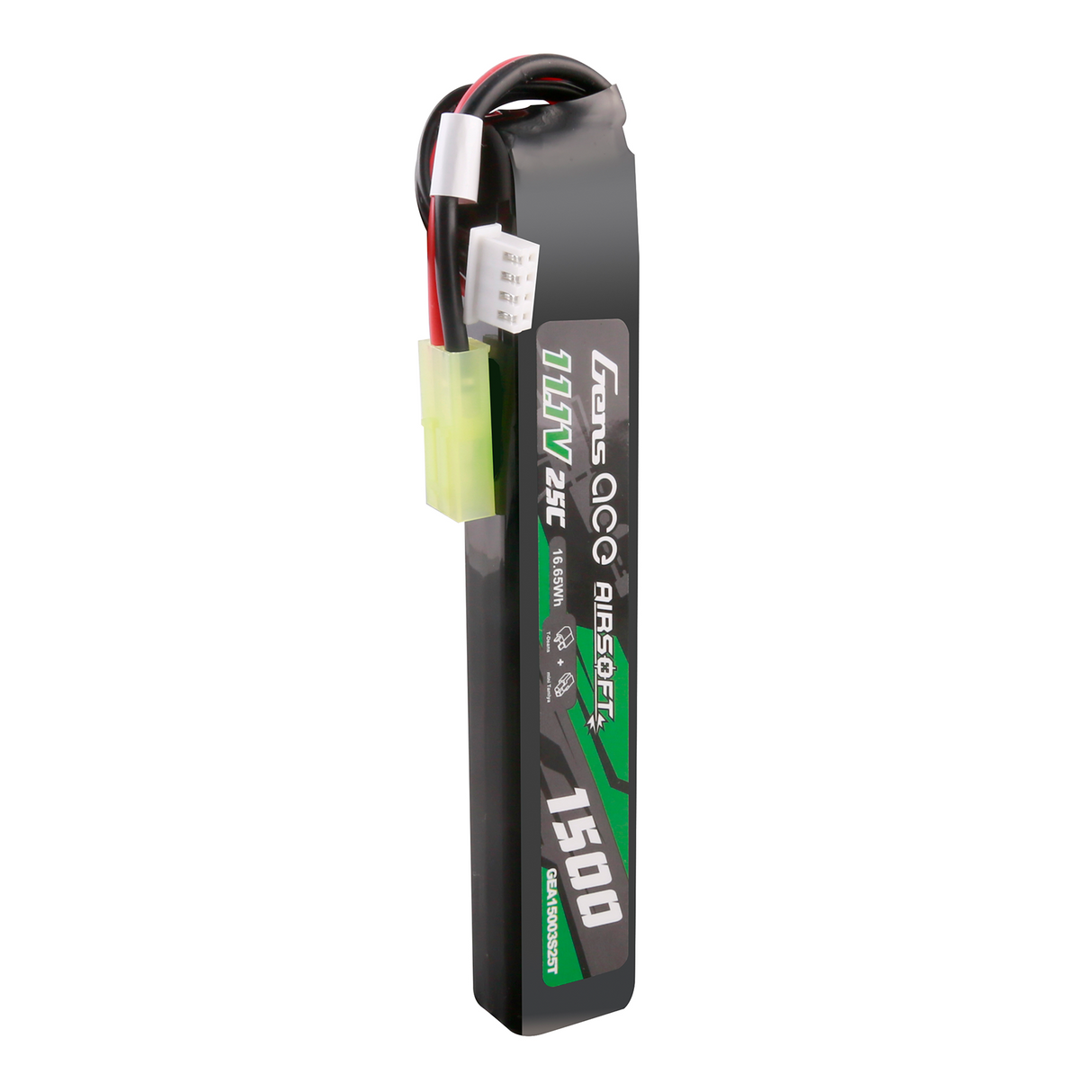 Gens ace 25C 1500mAh 3S1P 11.1V Airsoft Gun Lipo Battery with mini Tamiya Plug