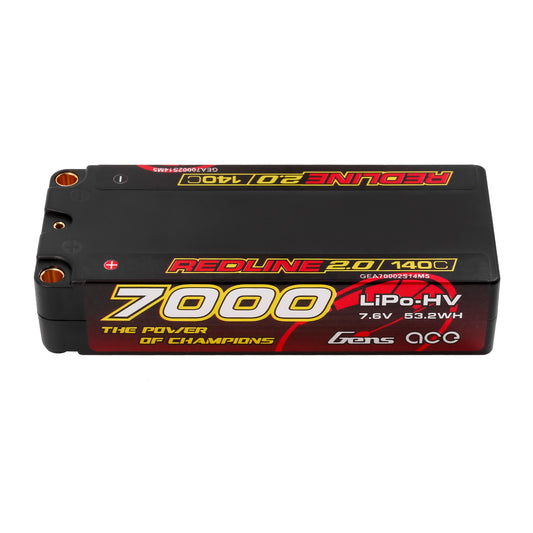 Gens ace Redline 2.0 Series 7000mAh 2S1P 7.6V 140C Batterie Lipo HV HardCase avec boîtier rigide 133#