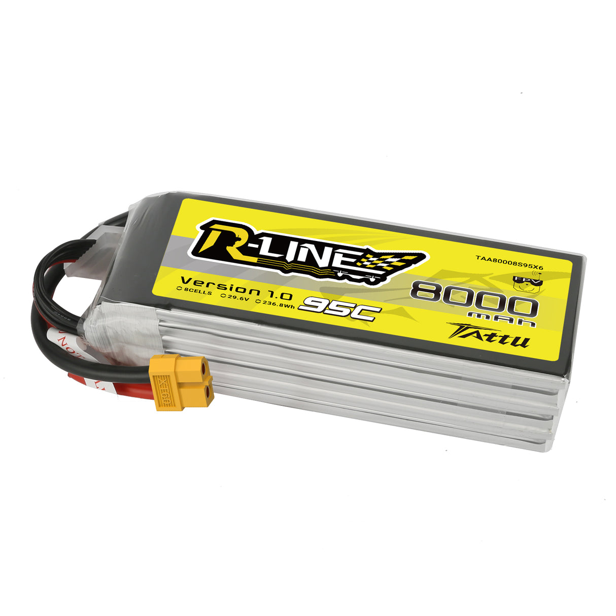 Tattu R-Line 8000mAh 29.6V 8S1P 95C 236.8Wh LiPo Battery with XT60