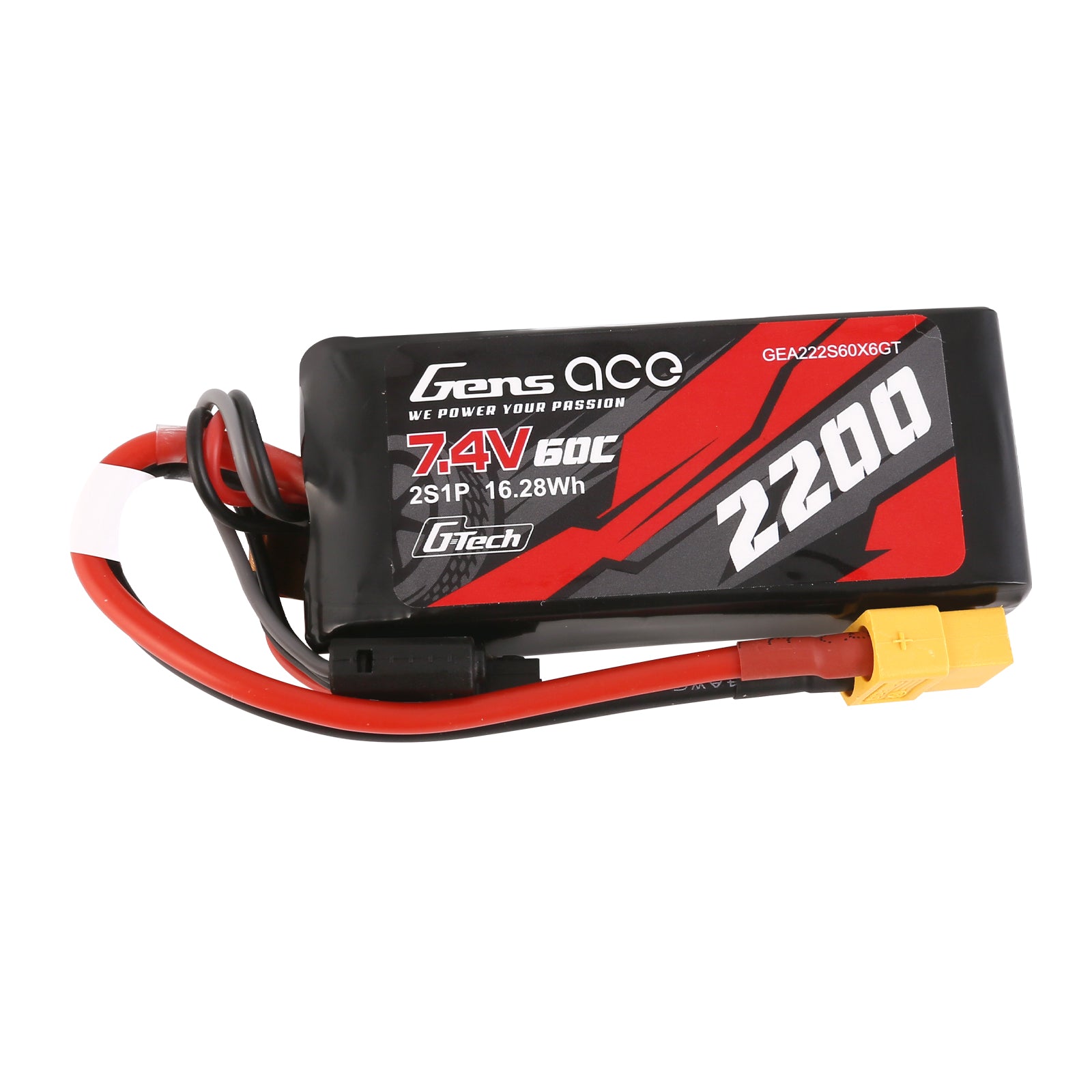 【gen-ga】 Gens ace G-Tech 2200mAh 7.4V 60C 2S1P Lipo Battery With XT60 Plug