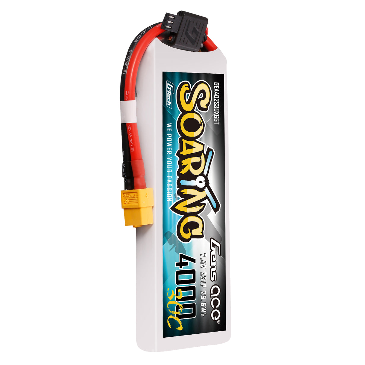 Gens ace 4000mAh 2S 30C Lipo Battery with XT60 | Soaring Series | G-Tech