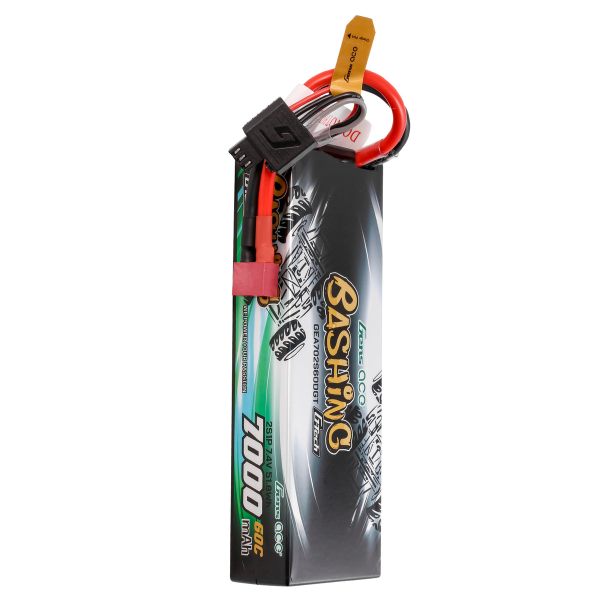 Gens Ace G-Tech  7000mAh 7.4V 60C 2S1P Lipo Battery Pack with T-Plug Bashing Series