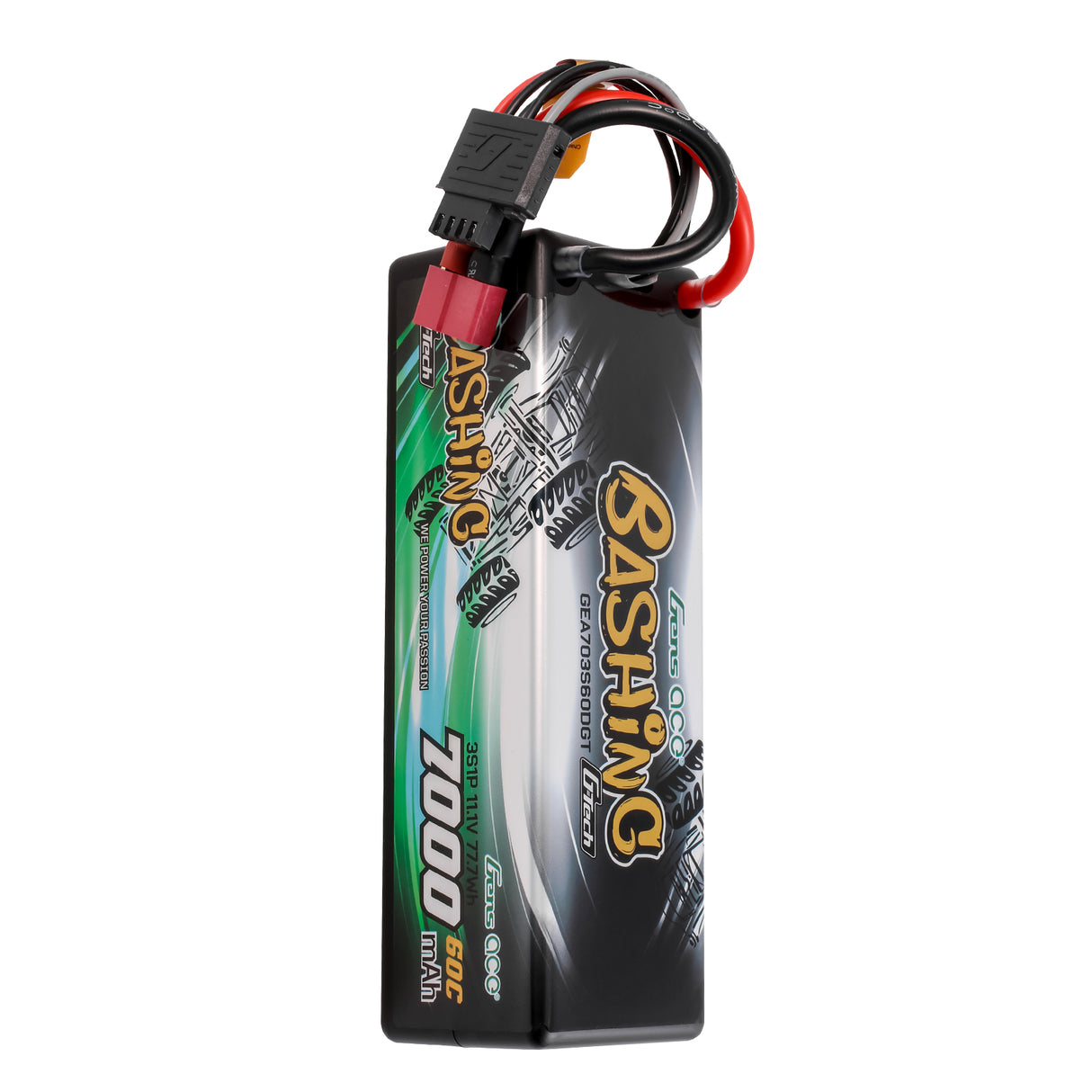 Gens Ace G-Tech  7000mAh 11.1V 60C 3S1P Lipo Battery Pack with T-Plug Bashing Series