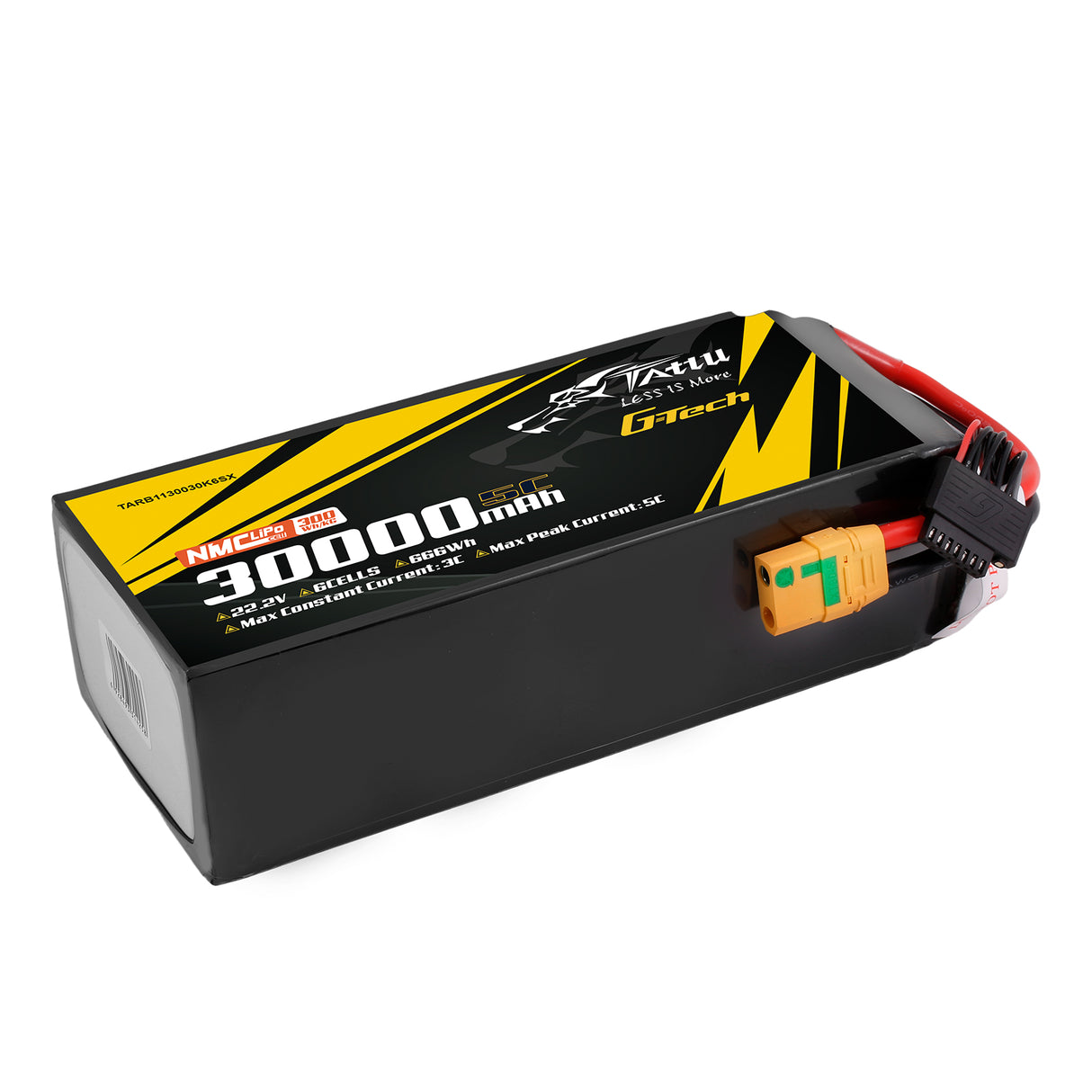 Tattu Semi-solid State 30000mAh 5C 22.2V 6S1P G-Tech Lipo Battery Pack with XT90S-F