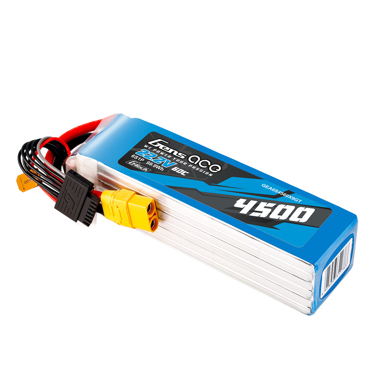 Gens Ace G-Tech 4500mAh 22.2V 60C 6S1P XT90 LIPO Battery Pack