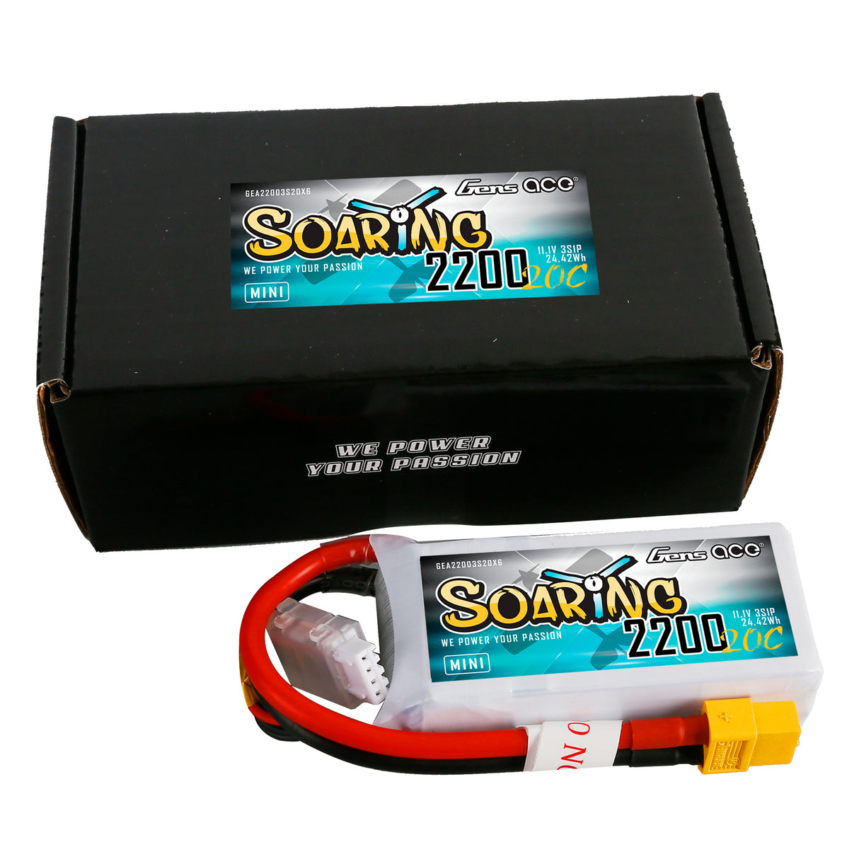 Gens ace Soaring 2200mAh 3S 20C 11.1V LiPo Battery with XT60 Plug