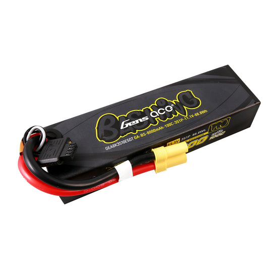Gens ace 8000mAh 3S 100C 11.1V Lipo Battery | EC5 Plug | Bashing Pro