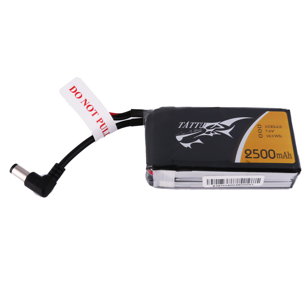 Tattu 2500 mAh 2S 7,4 V Ersatz-Lipo-Akkupack mit DC5,5 mm Stecker für Fatshark Goggles