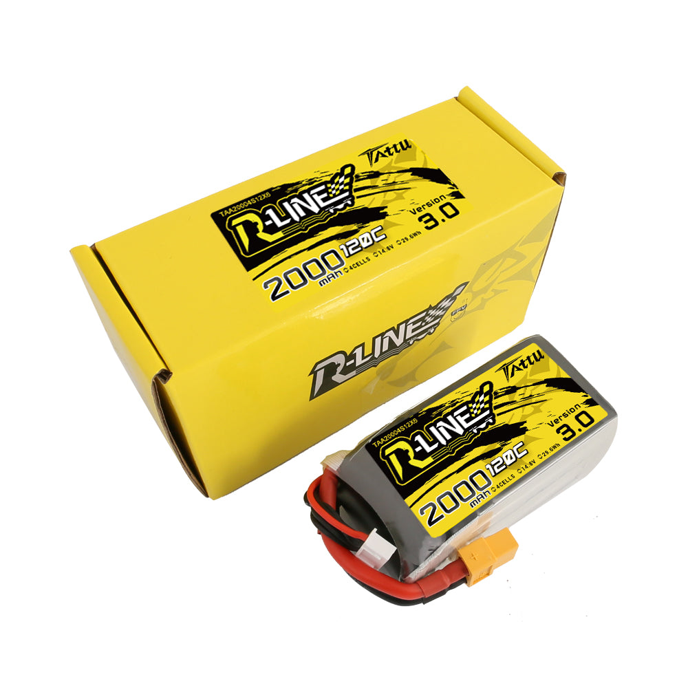 Tattu R-Line Version 3.0 2000 mAh 14,8 V 120C 4S1P Lipo-Akkupack mit XT60-Stecker