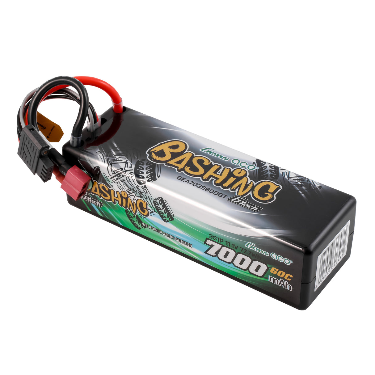 Gens Ace G-Tech  7000mAh 11.1V 60C 3S1P Lipo Battery Pack with T-Plug Bashing Series
