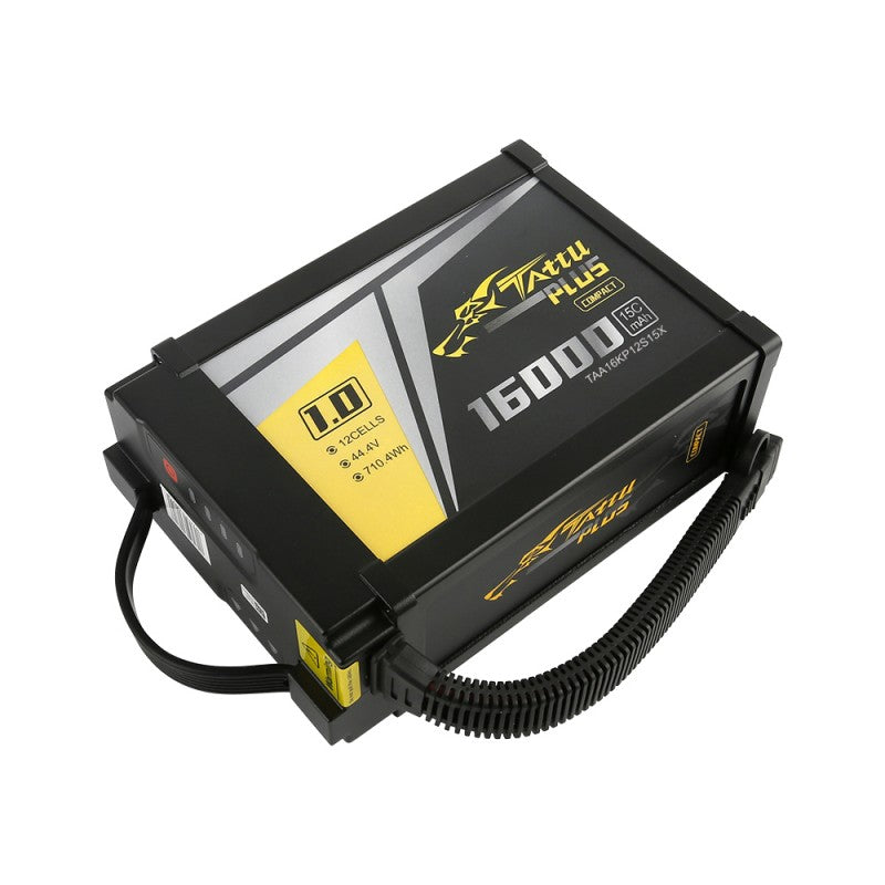 Tattu Plus 1.0 Kompaktversion 16000 mAh 12S 15C 44,4 V Lipo-Akkupack mit XT90-S-Stecker