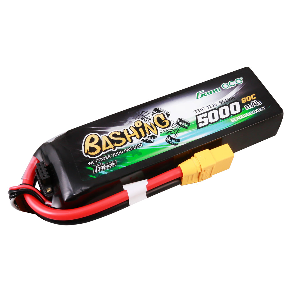 Gens ace G-Tech 5000mAh 11.1V 3S 60C Lipo Battery Pack with XT90 Plug Bashing Series