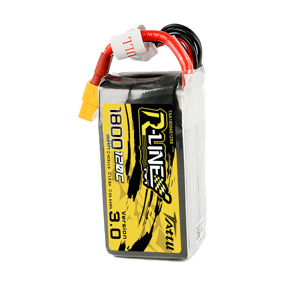 Tattu R-Line Version 3.0 1800 mAh 14,8 V 120C 4S1P Lipo-Akkupack mit XT60-Stecker