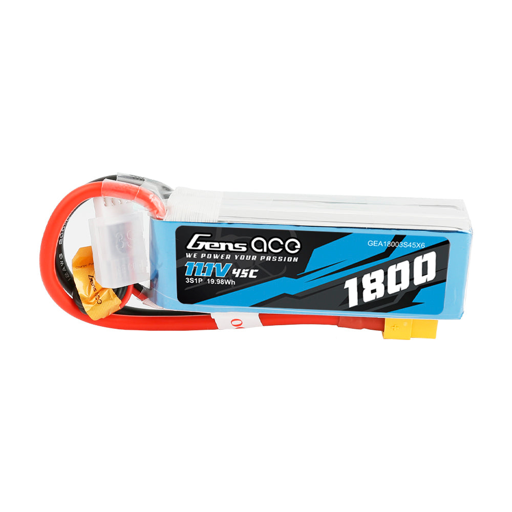 Gens ace 1800 mAh 11,1 V 45C 3S1P Lipo-Akkupack mit XT60-Stecker