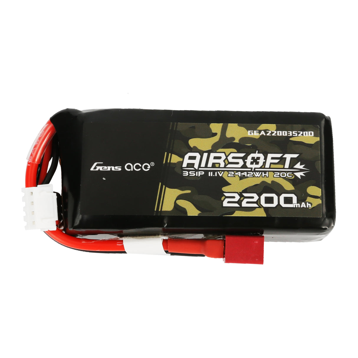 Gens ace 20C 2200mAh 3S1P 11.1V Airsoft Gun Lipo Battery with T Plug