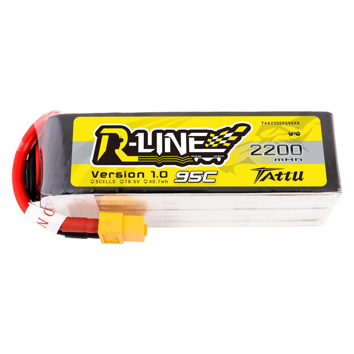 Tattu R-Line 18.5V 2200mah 5S 95C Lipo Battery with XT60 Plug