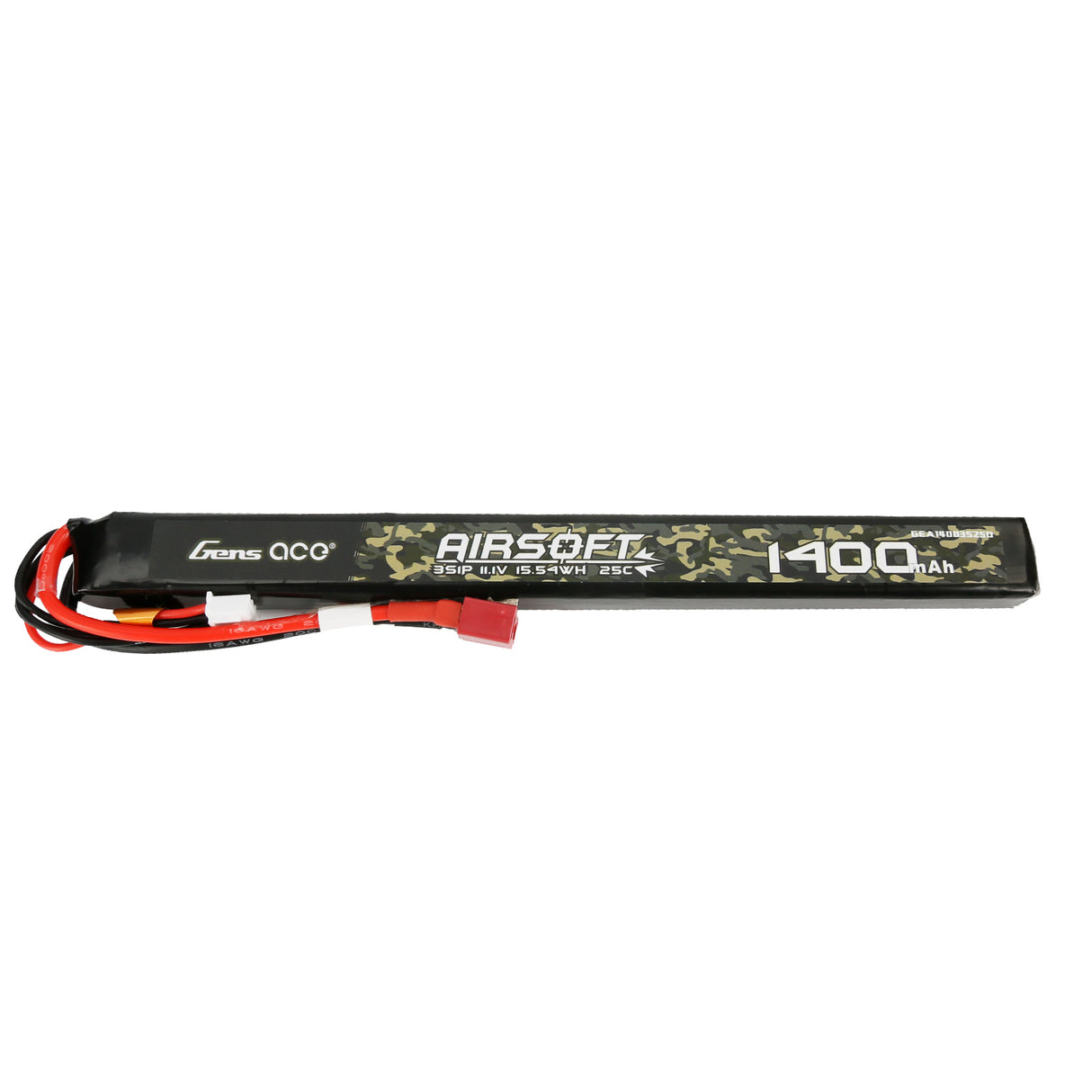 Gens ace 25C 1400mAh 3S1P 11.1V Airsoft Gun Lipo Battery with T Plug