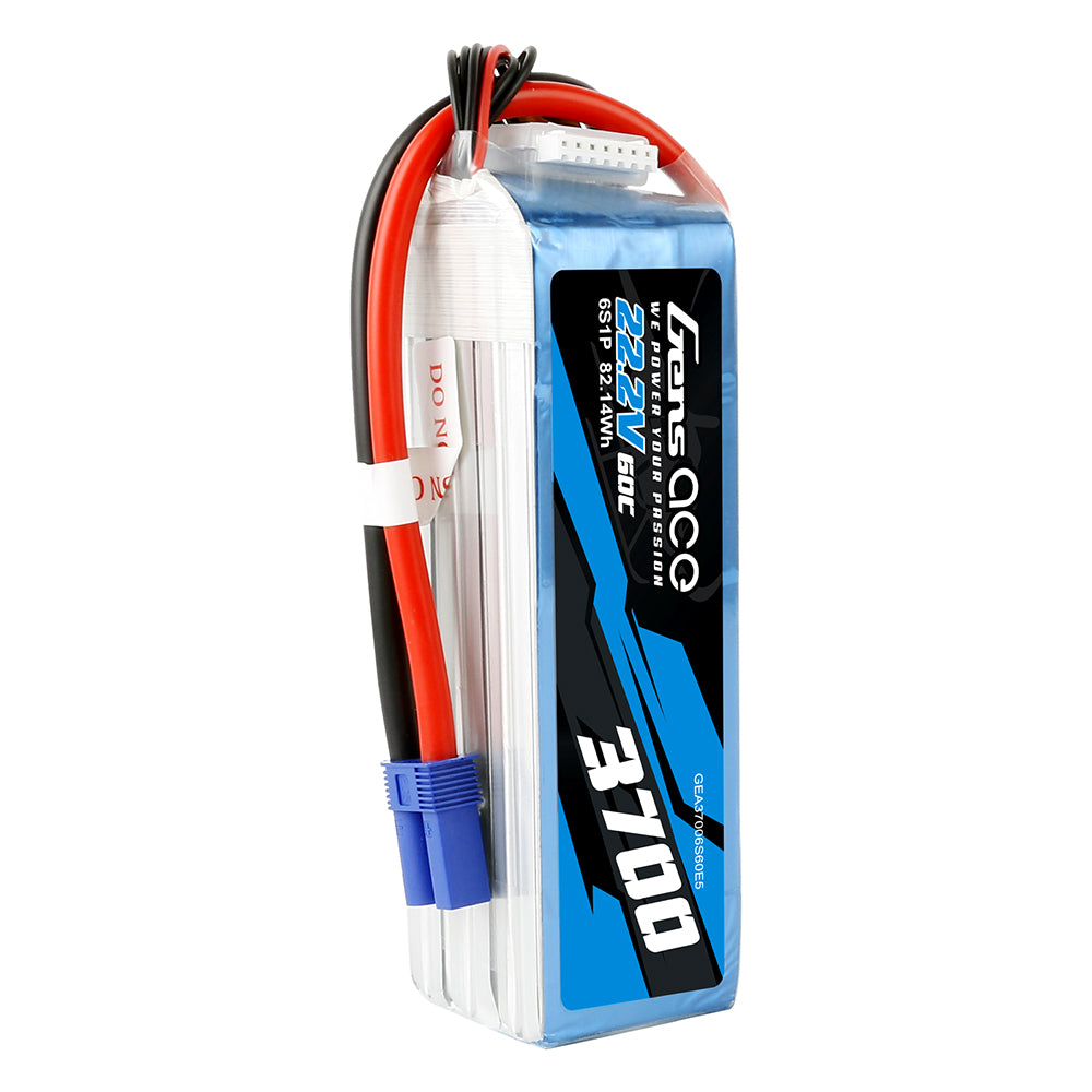 Gens ace 3700 mAh 22,2 V 60C 6S1P Lipo-Akkupack mit EC5-Stecker