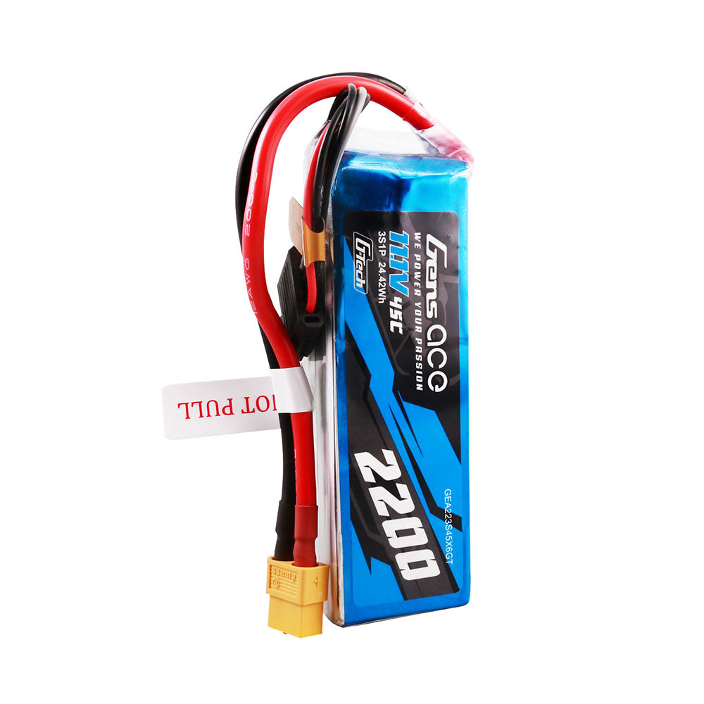 Gens ace G-Tech 2200mAh 11.1V 45C 3S1P Lipo Battery Pack with XT60 Plug