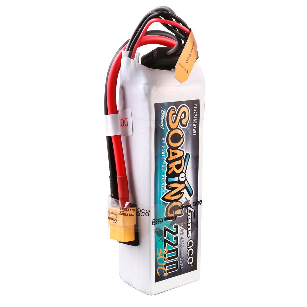 Gens ace G-Tech Soaring 2200mAh 14.8V 30C 4S1P Lipo Battery Pack with XT60 plug