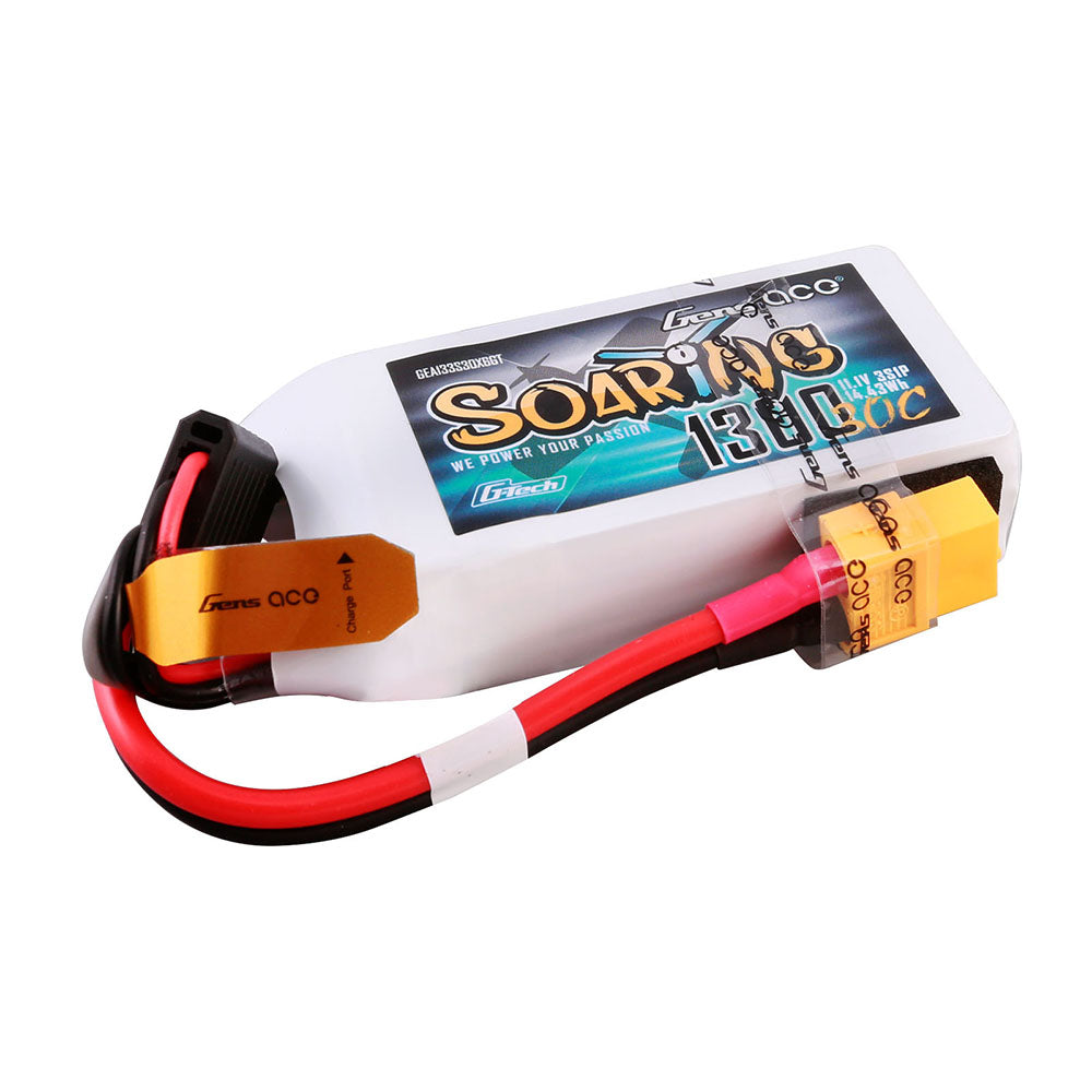 Gens ace G-Tech Soaring 1300 mAh 11,1 V 30C 3S1P Lipo-Akkupack mit XT60-Stecker