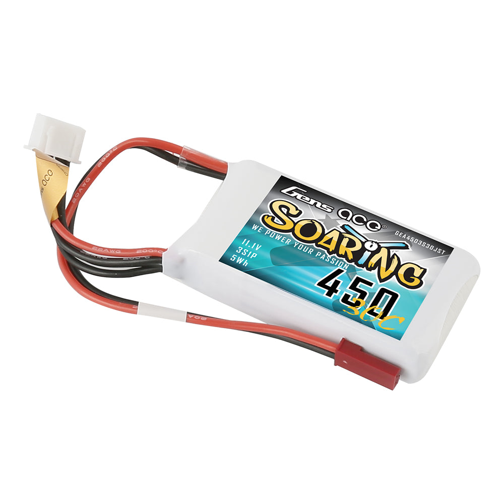 Gens ace Soaring 450 mAh 11,1 V 30C 3S1P Lipo-Akkupack mit JST-SYP-Stecker